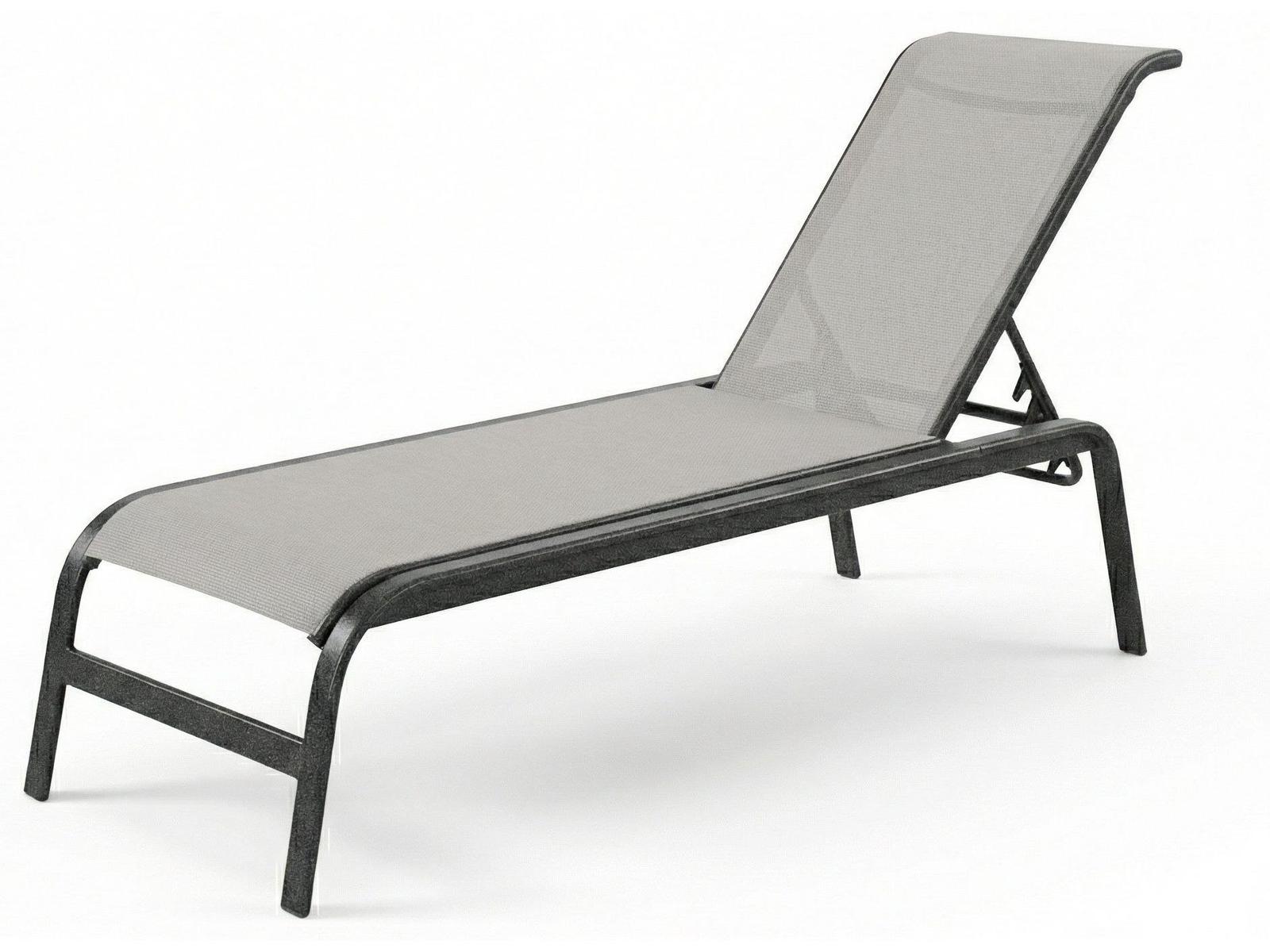 Windward Design Group Anna Maria Sling Aluminum Stacking Patio Chaise Lounge No Arms
