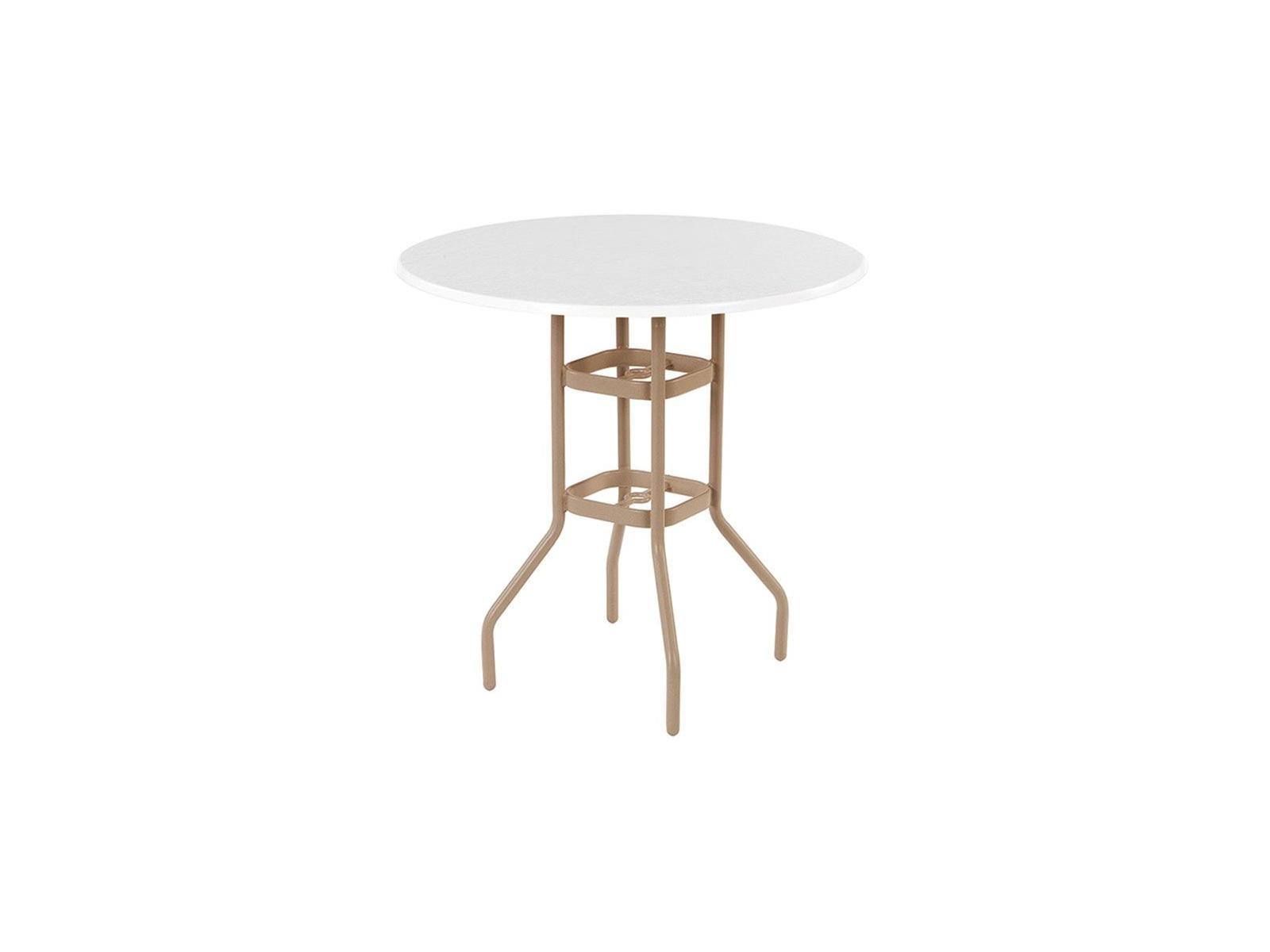 Windward Design Group Fiberglass Top Aluminum Round Outdoor Bar Table