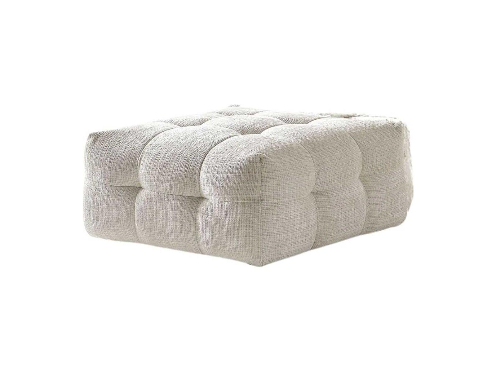 Whiteline Modern Living Cloud Beige Upholstered Ottoman