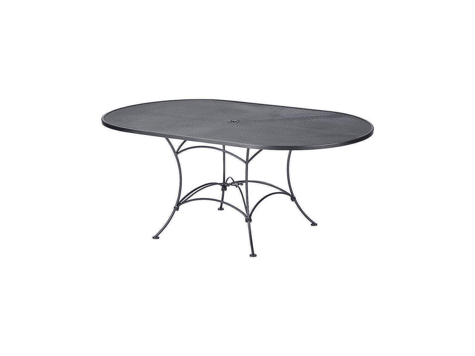 iron patio table with umbrella hole Cast Aluninum Bistro Set 3 Piece Metal Outdoor Bistro and Chairs Set of 2 2.2" Hole,Wrought Bistro Table Set Outdoor Patio Furniture Set for Garden,Bronze coated Frame Woodard Wrought Iron Mesh Oval