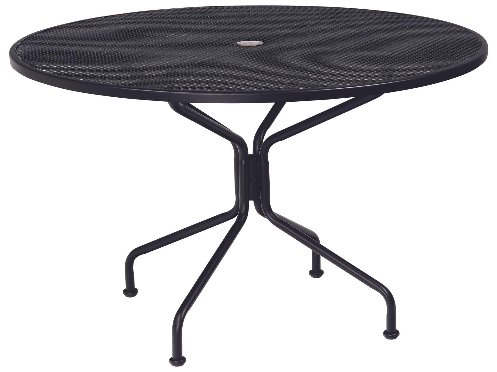 48 patio dining table with umbrella hole Outdoor inch Round On Sale Anmutig Elevate your outdoor living with this 48 Black Metal Round Outdoor 47