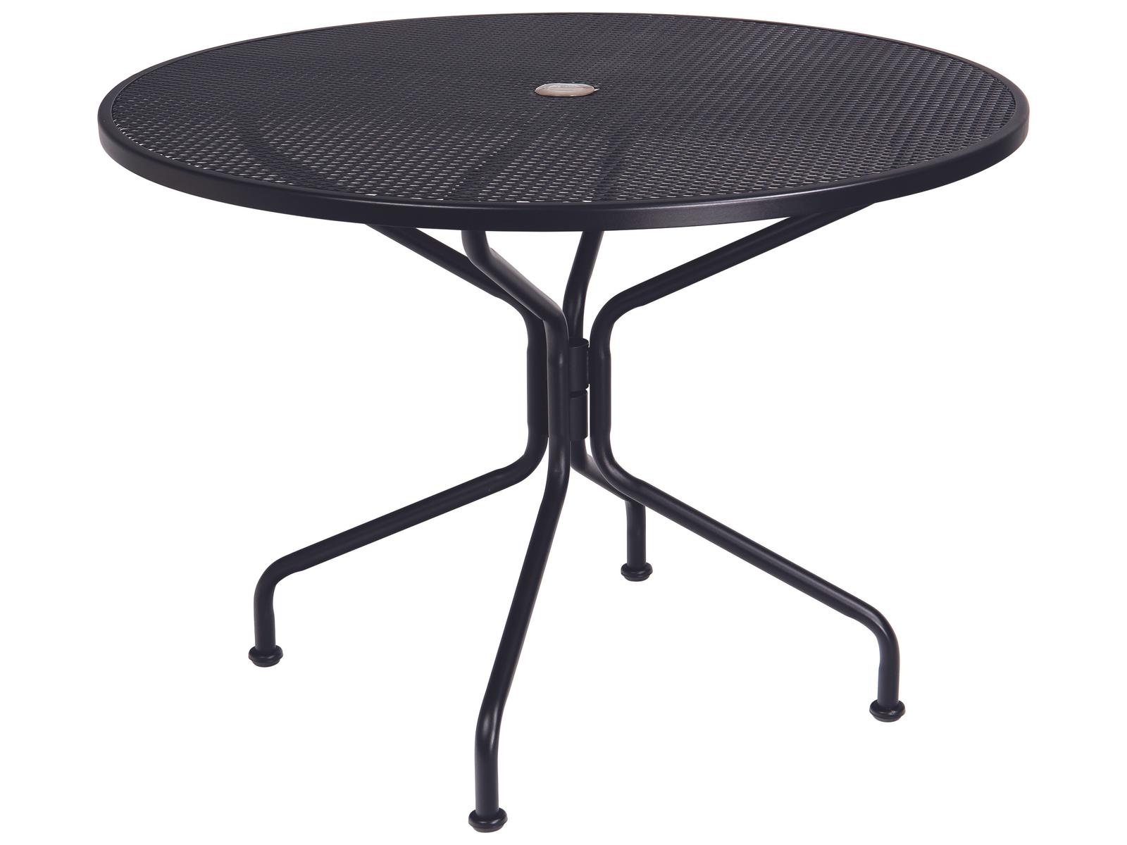 42 inch round patio table with umbrella hole Withniture 42" Outdoor Dining Bistro Table,Patio Table backyard without worry about the weather 42 inch Round Fiberglass Dining
