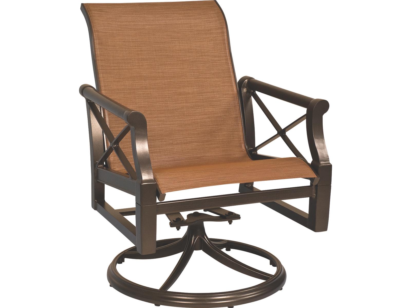 Woodard Andover Sling Aluminum Swivel Rocker Outdoor Patio Dining Arm Chair