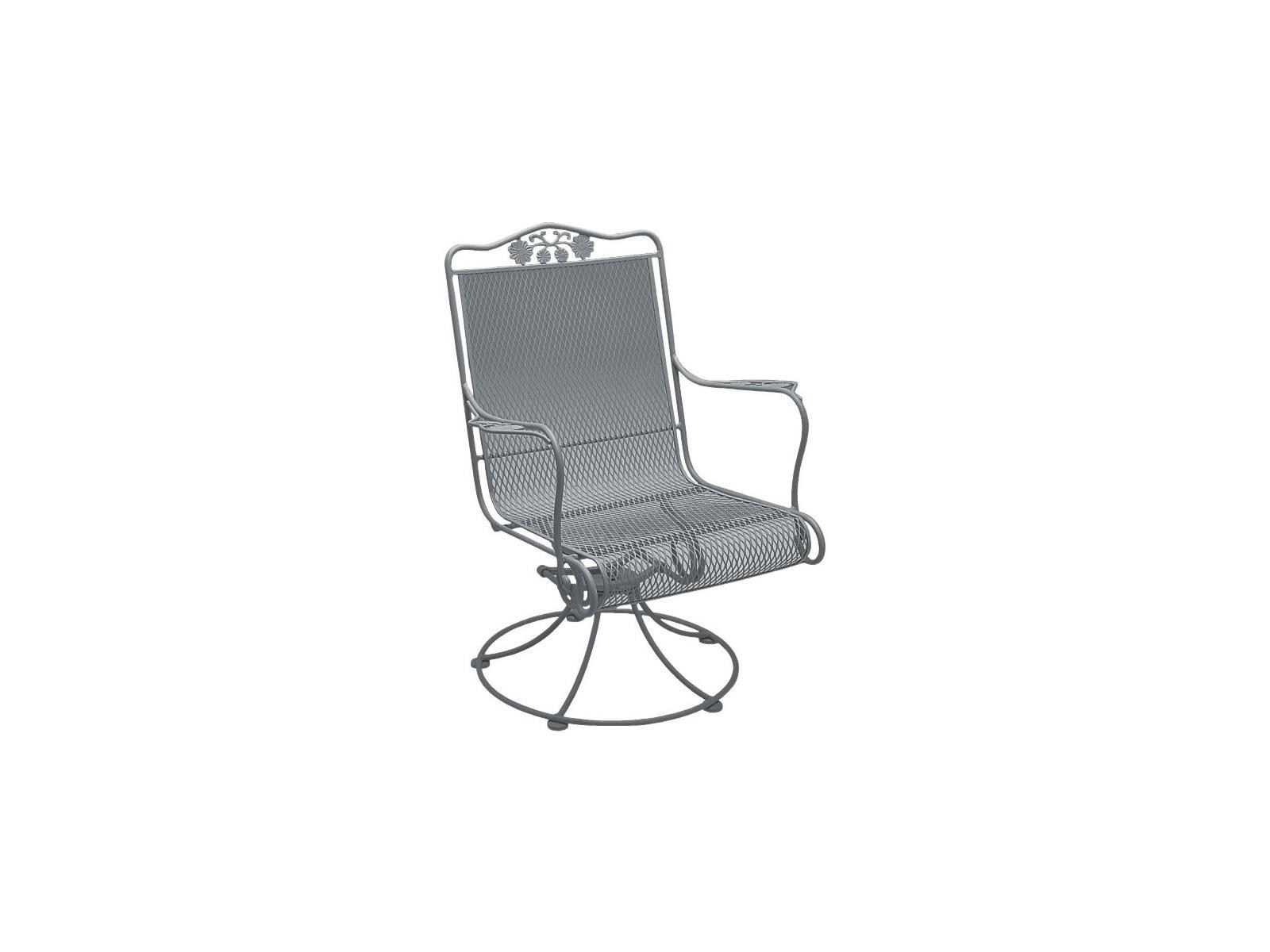 Woodard Briarwood Wrought Iron High Back Swivel Rocker Outdoor Dining Arm Chair