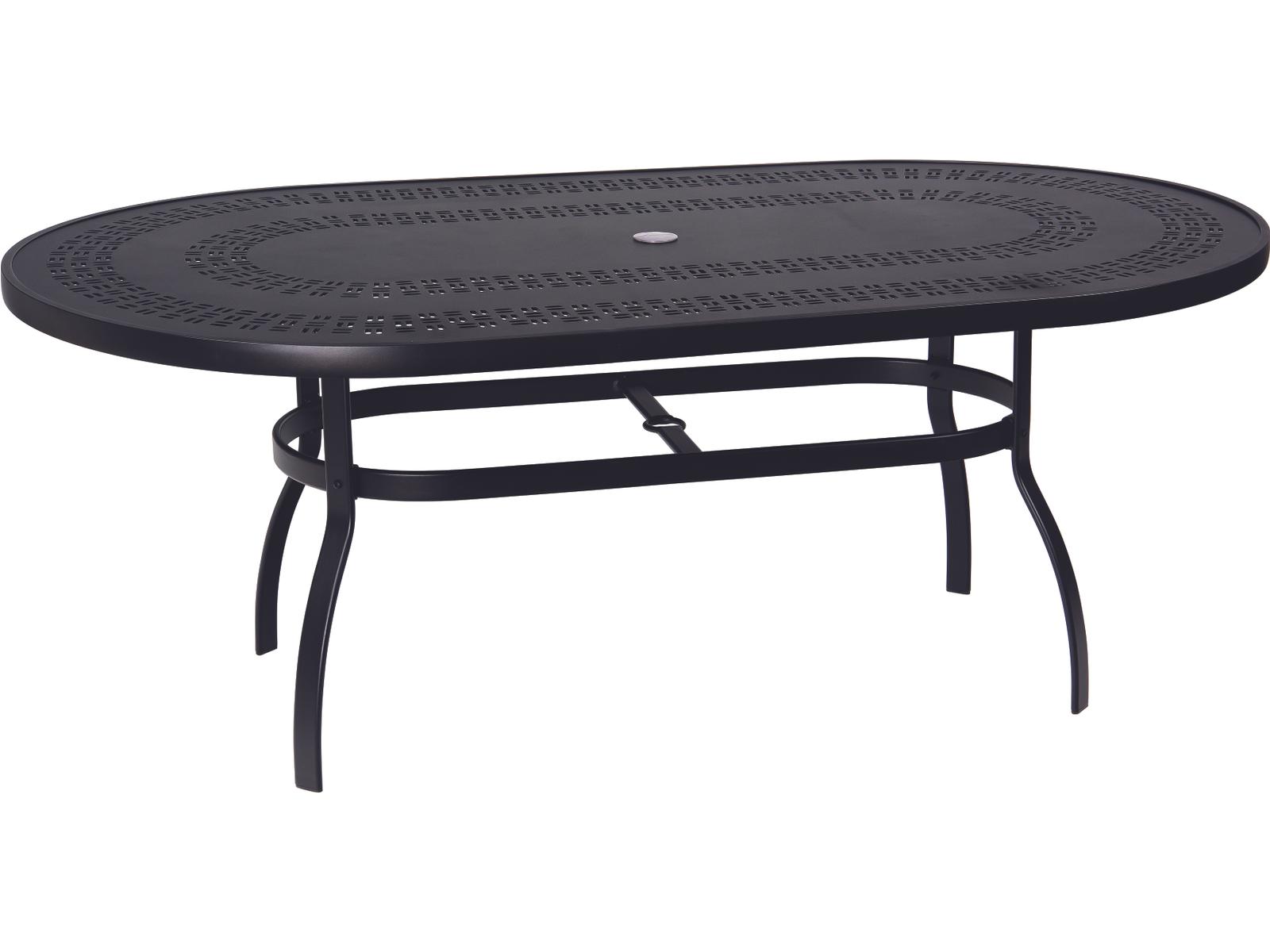 aluminum patio dining table with umbrella hole NUU GARDEN 60" Outdoor 2.09" Hole, All Weather Cast Outdoor Table, 6-8 Person Rectangle Dining Table, Backyard Bistro Table for Garden, Poolside, Black : Patio 12 peopleperfect for BBQs PHI VILLA Cast Aluminum Patio