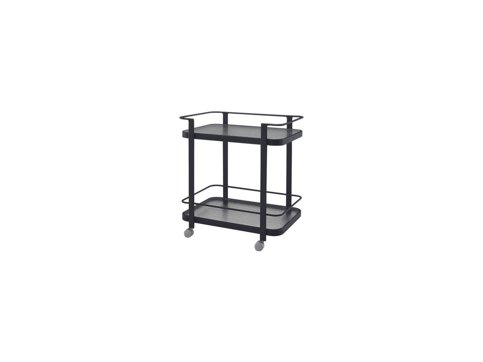 Woodard Aluminum Tea Obscure Glass Serving Cart