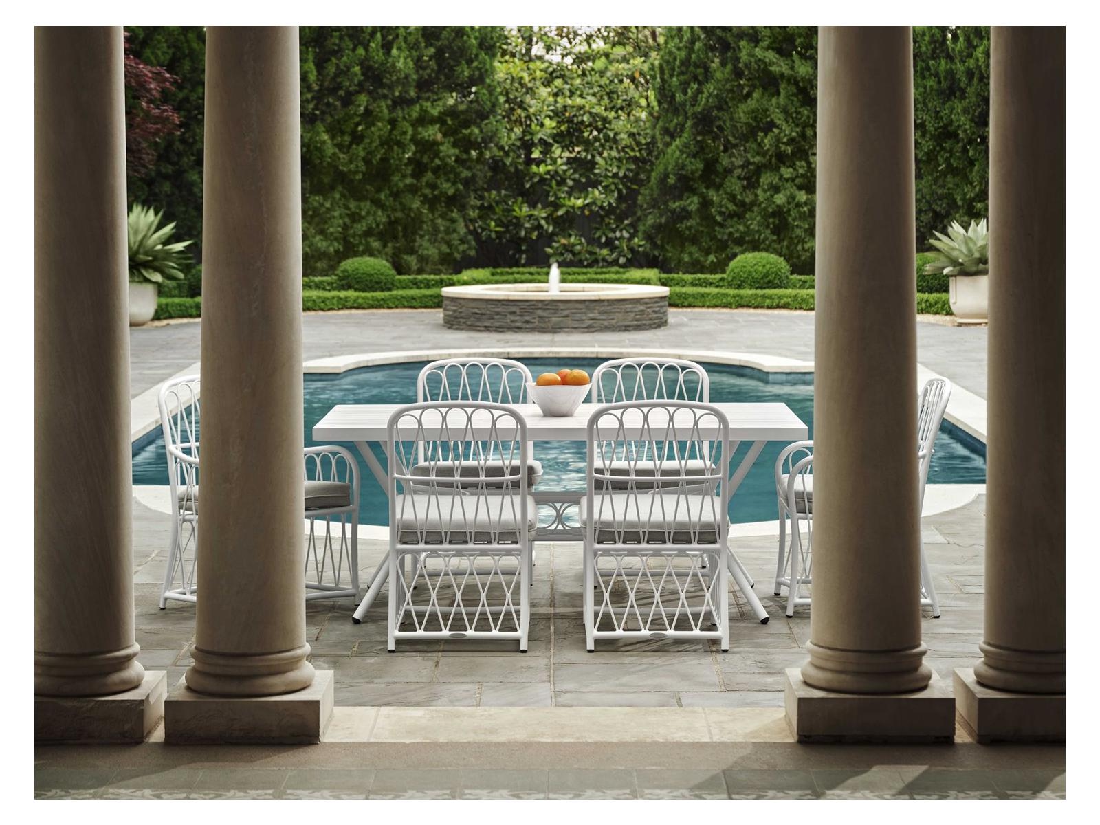 Woodard Cane Aluminum Patio Dining Set