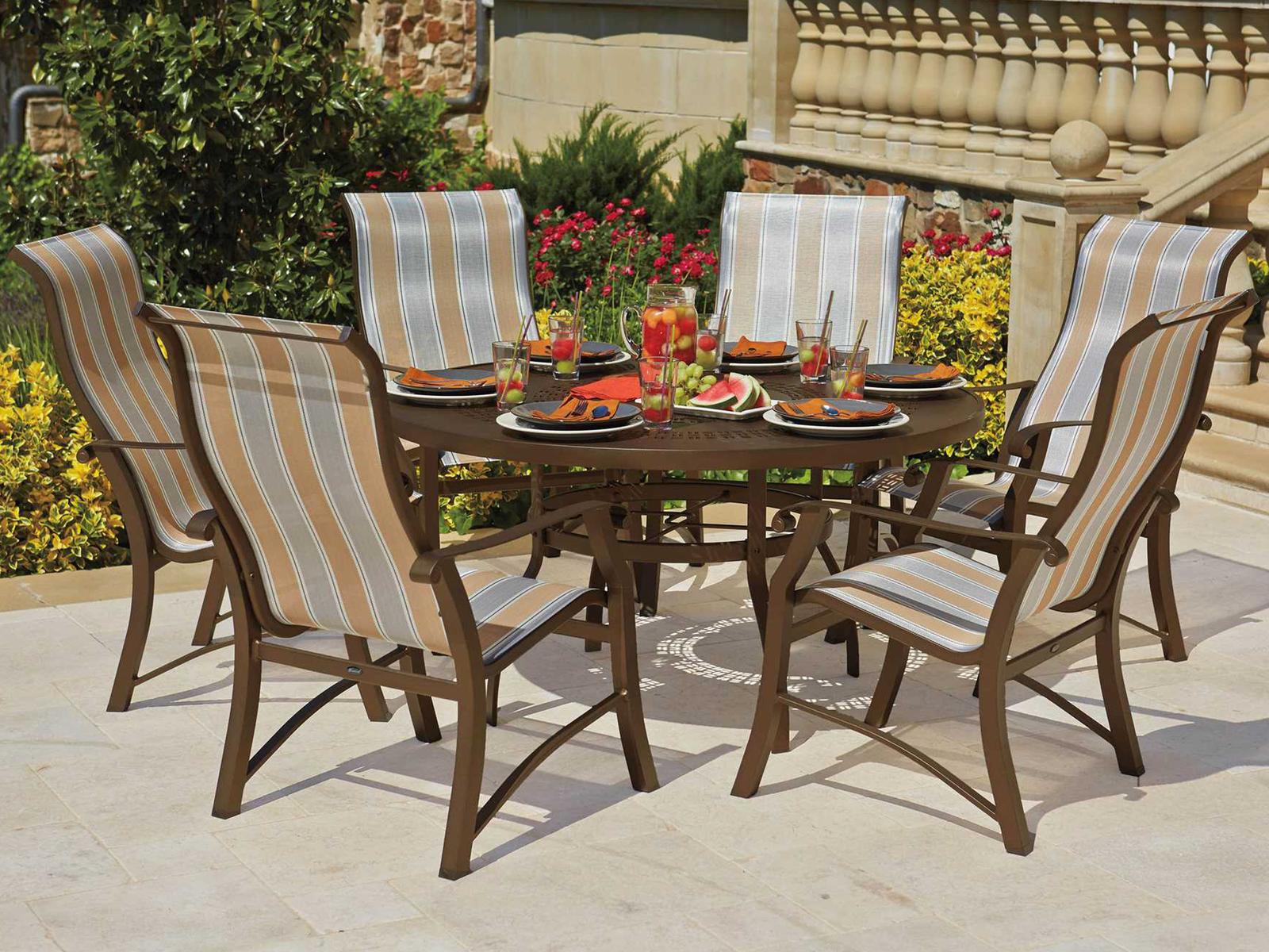Woodard Cortland Sling Aluminum Outdoor Dining Set