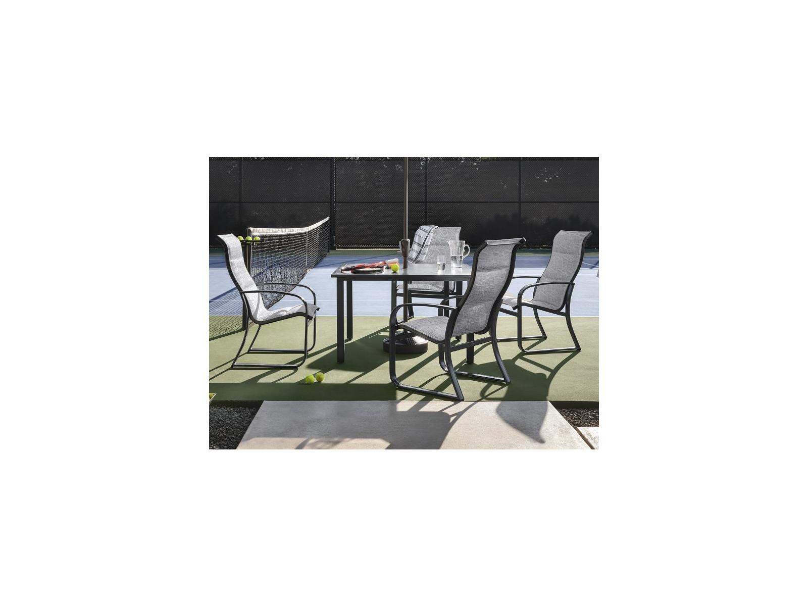 Woodard Cayman Isle Padded Sling Aluminum Outdoor Patio Dining Set