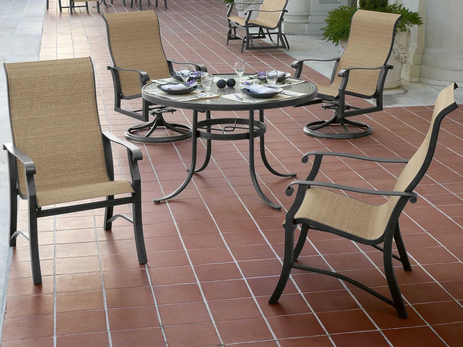 Woodard Cortland Sling Aluminum Patio Dining Set