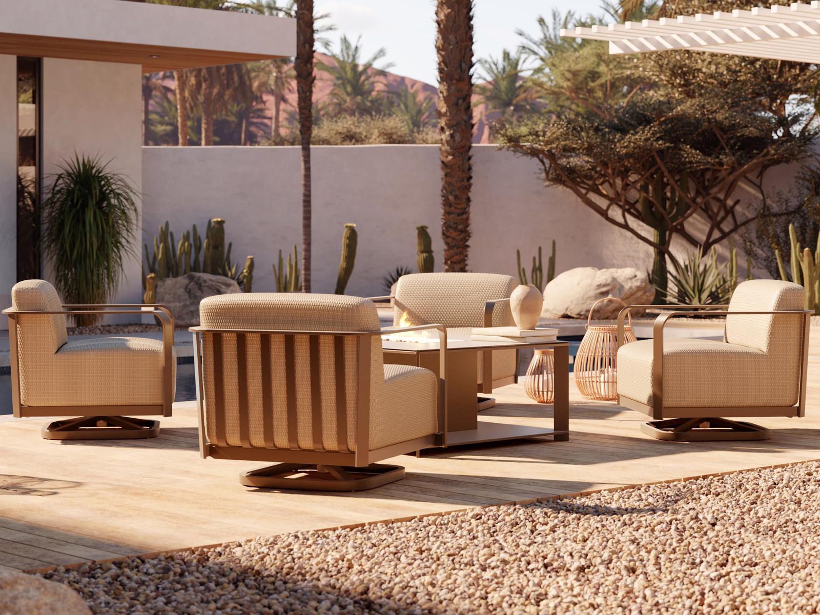 Woodard Juno Aluminum Wicker Lounge Set