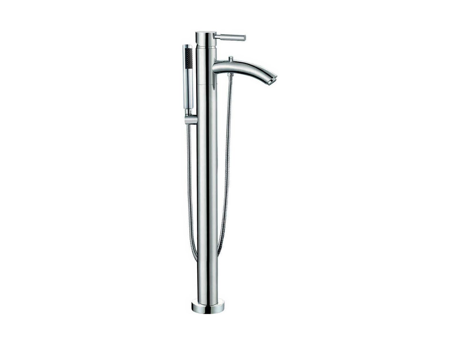 Wyndham Collection Taron Polished Chrome Floor-Mounted Tub Filler Faucet