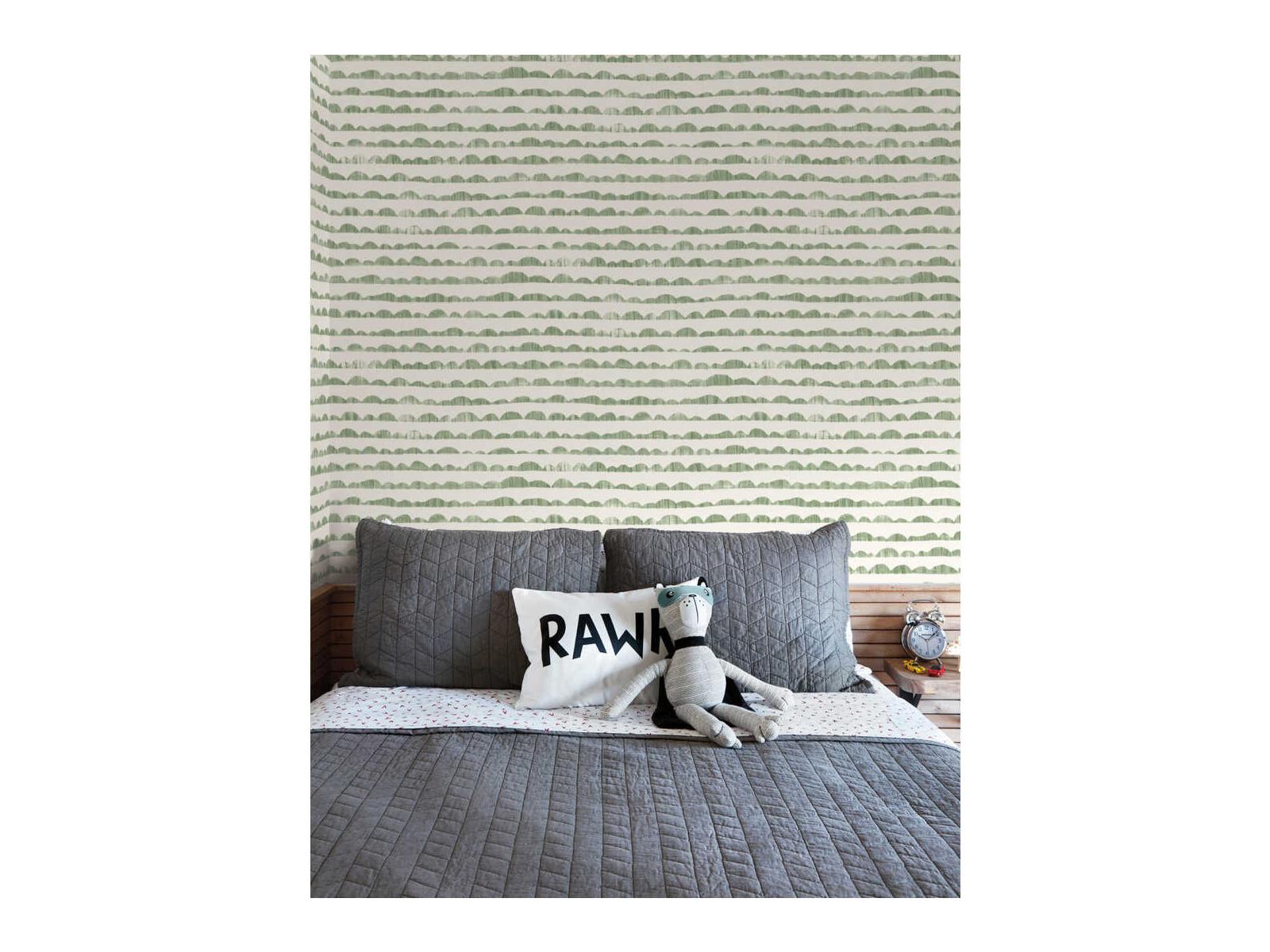 York Wallcoverings Magnolia Home Artful Prints & Patterns Green Hill & Horizon Wallpaper