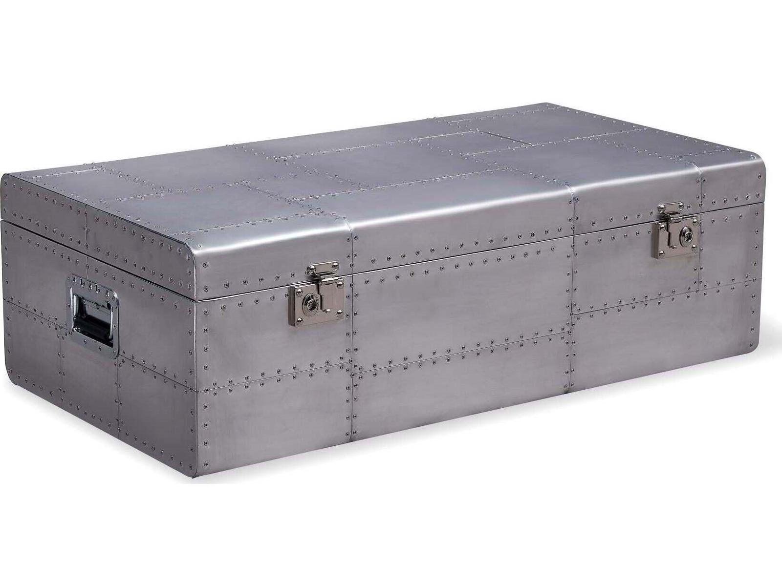 Zentique Elias Silver Aluminum Storage Trunk