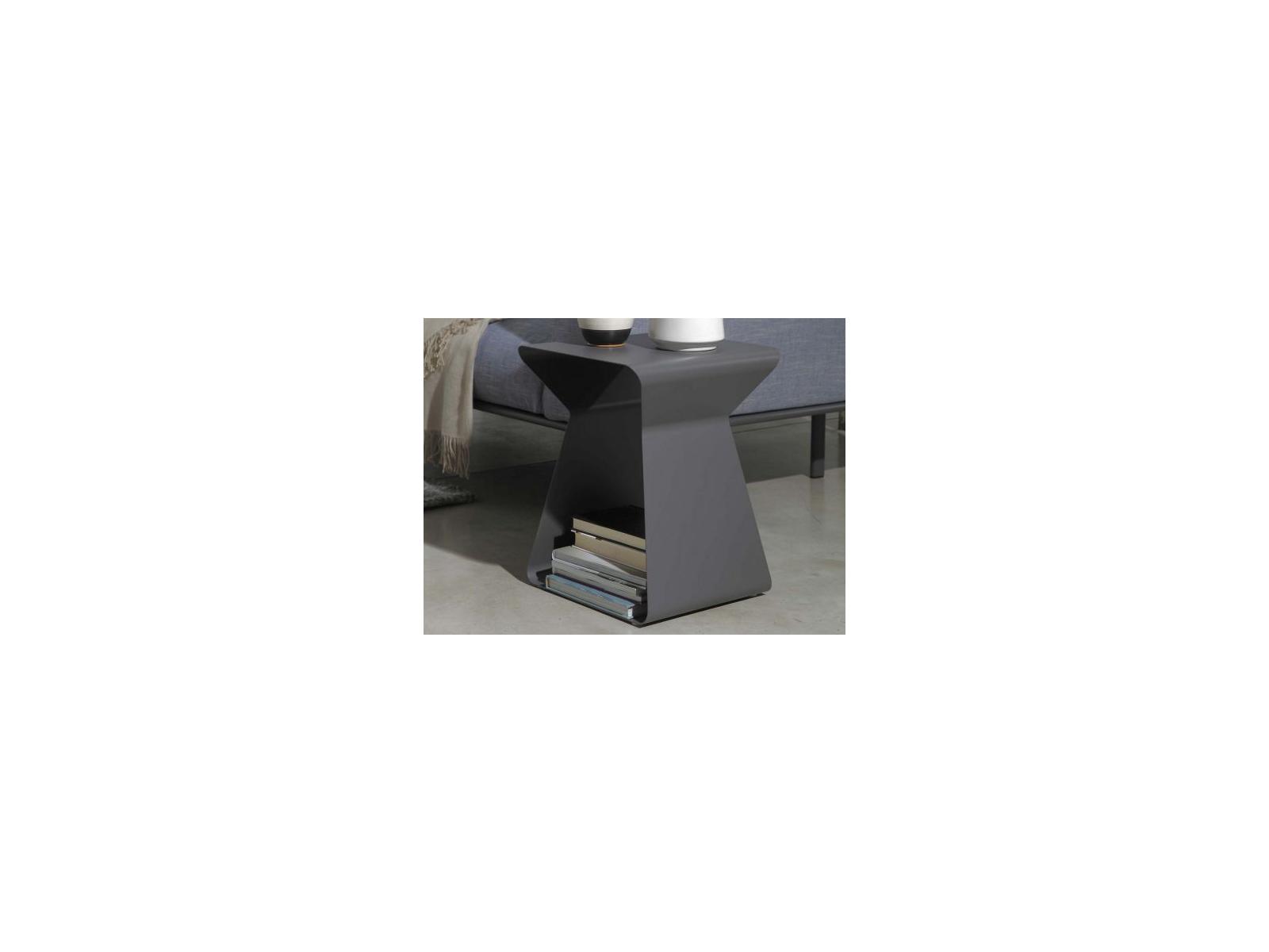 Bontempi Casa Kito Rectangular Metal Anthracite End Table