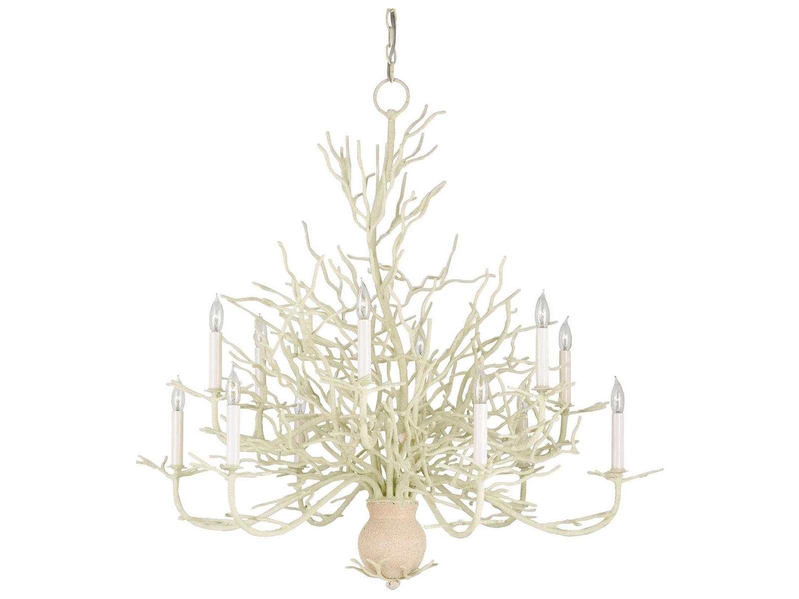 Luxecor Vistas 12-Light White Coral natural Sand Candelabra Chandelier