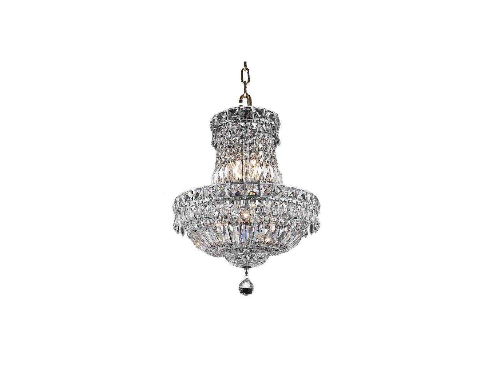 Elegant Lighting Tranquil 6-Light Chrome Clear Crystal Empire Tiered Chandelier