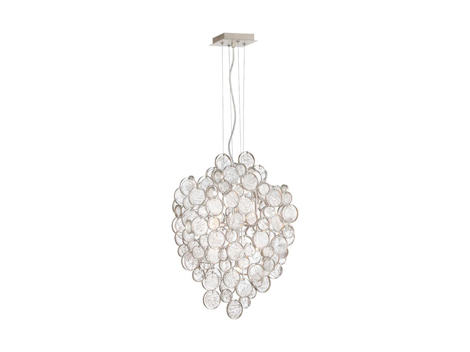 Eurofase Trento 7-Light Champagne Silver Glass Chandelier
