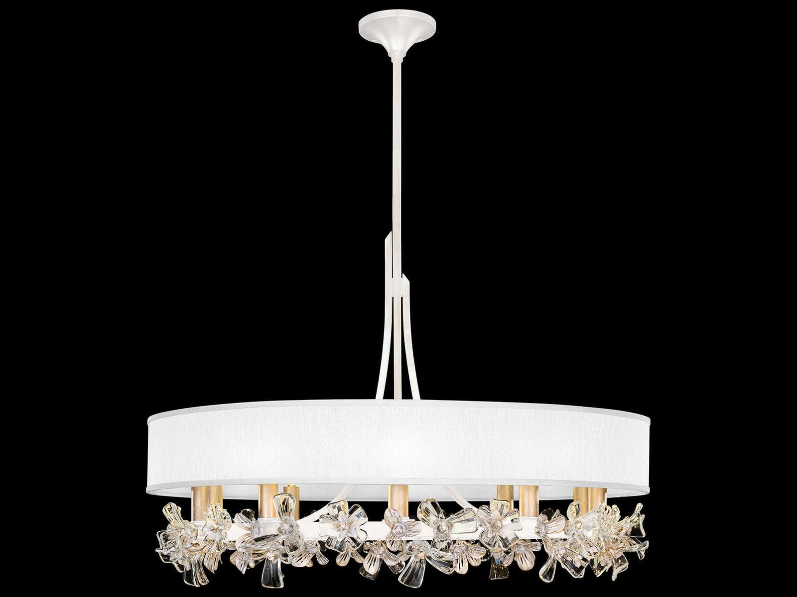 Fine Art Handcrafted Lighting Azu 10-Light White Crystal Candelabra Tiered Chandelier