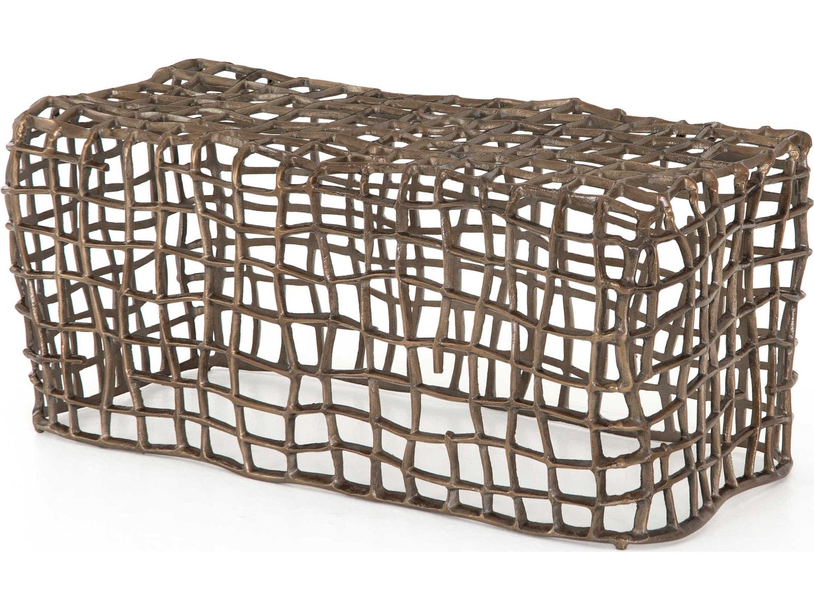 Four Hands Marlow Aged Bronze Accent Bench