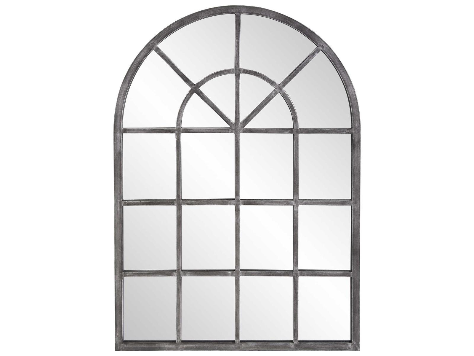 Howard Elliott Fenetre Antique Silver Arched Wall Mirror