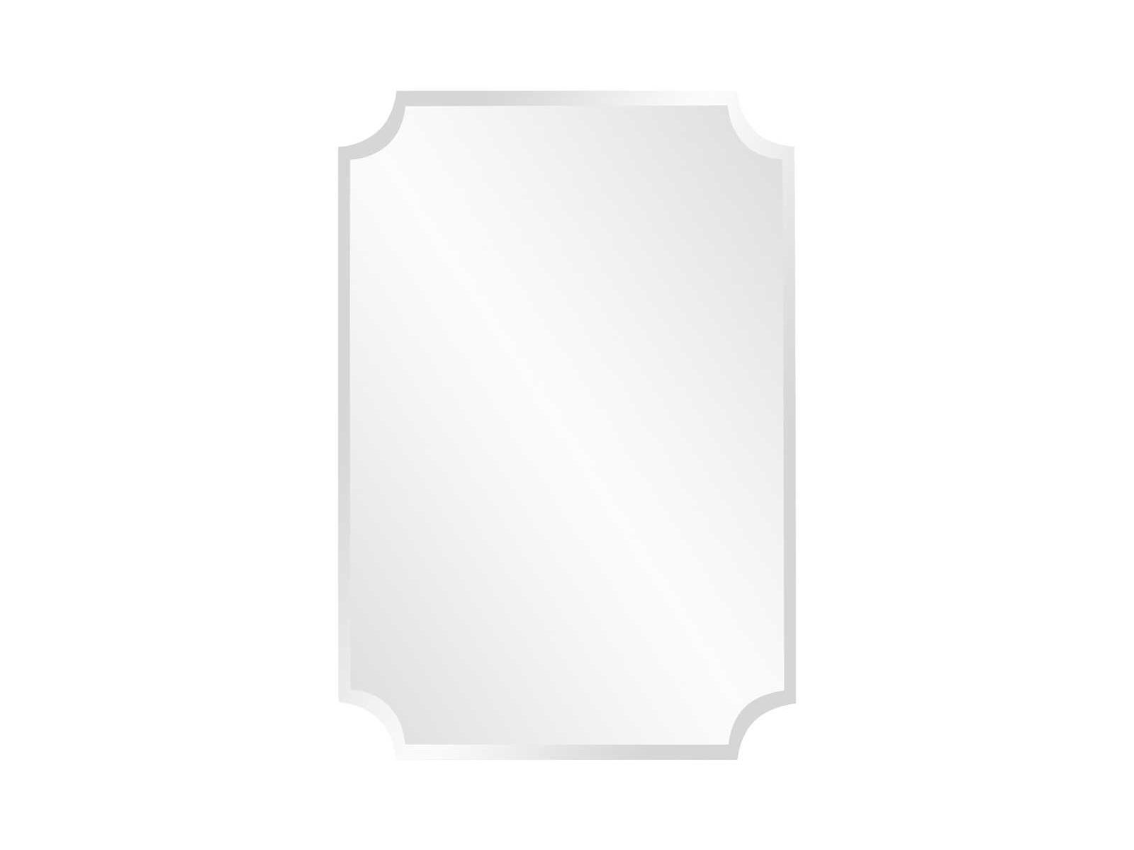 Howard Elliott Frameless Rectangle Scalloped Wall Mirror