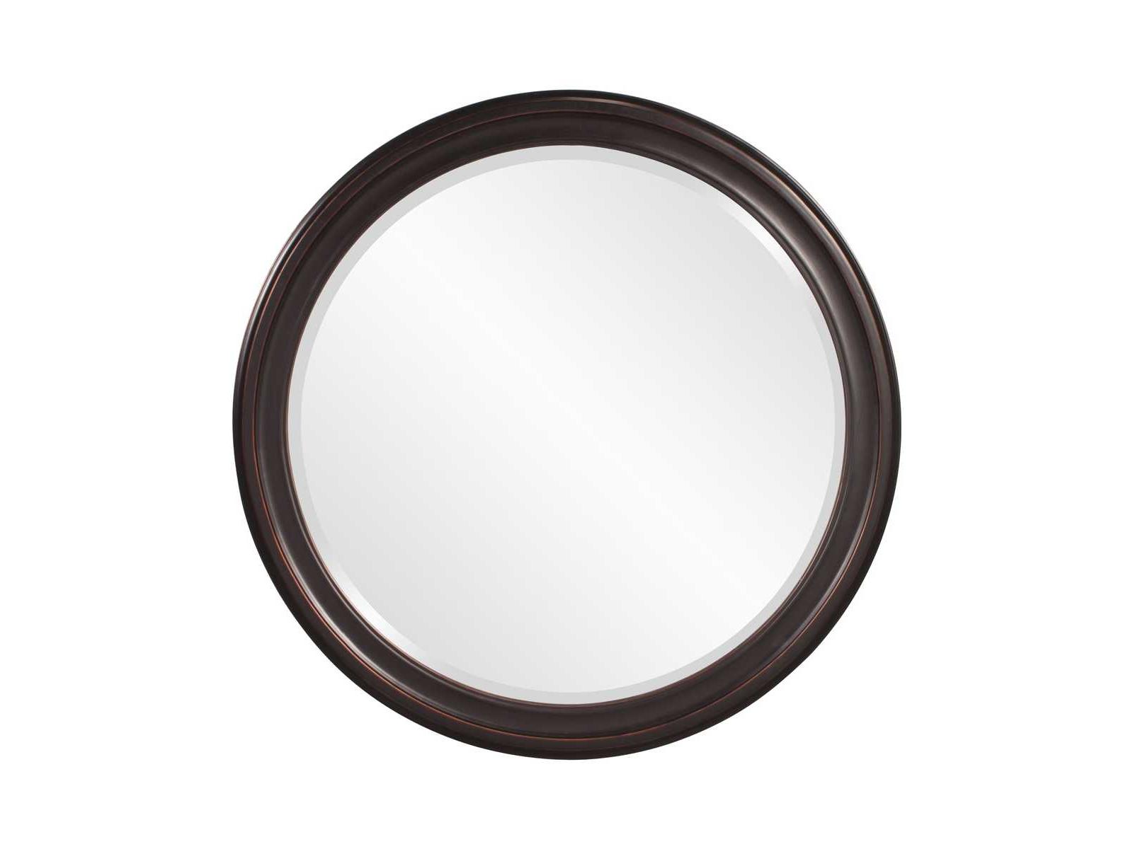 Howard Elliott George Round Bronze Round Wall Mirror