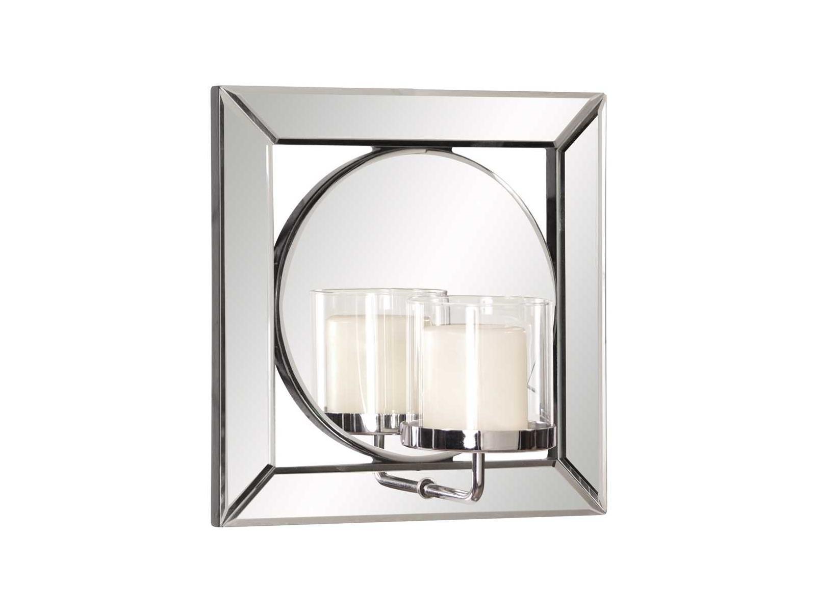 Howard Elliott Lula Square Candle Holder Wall Mirror