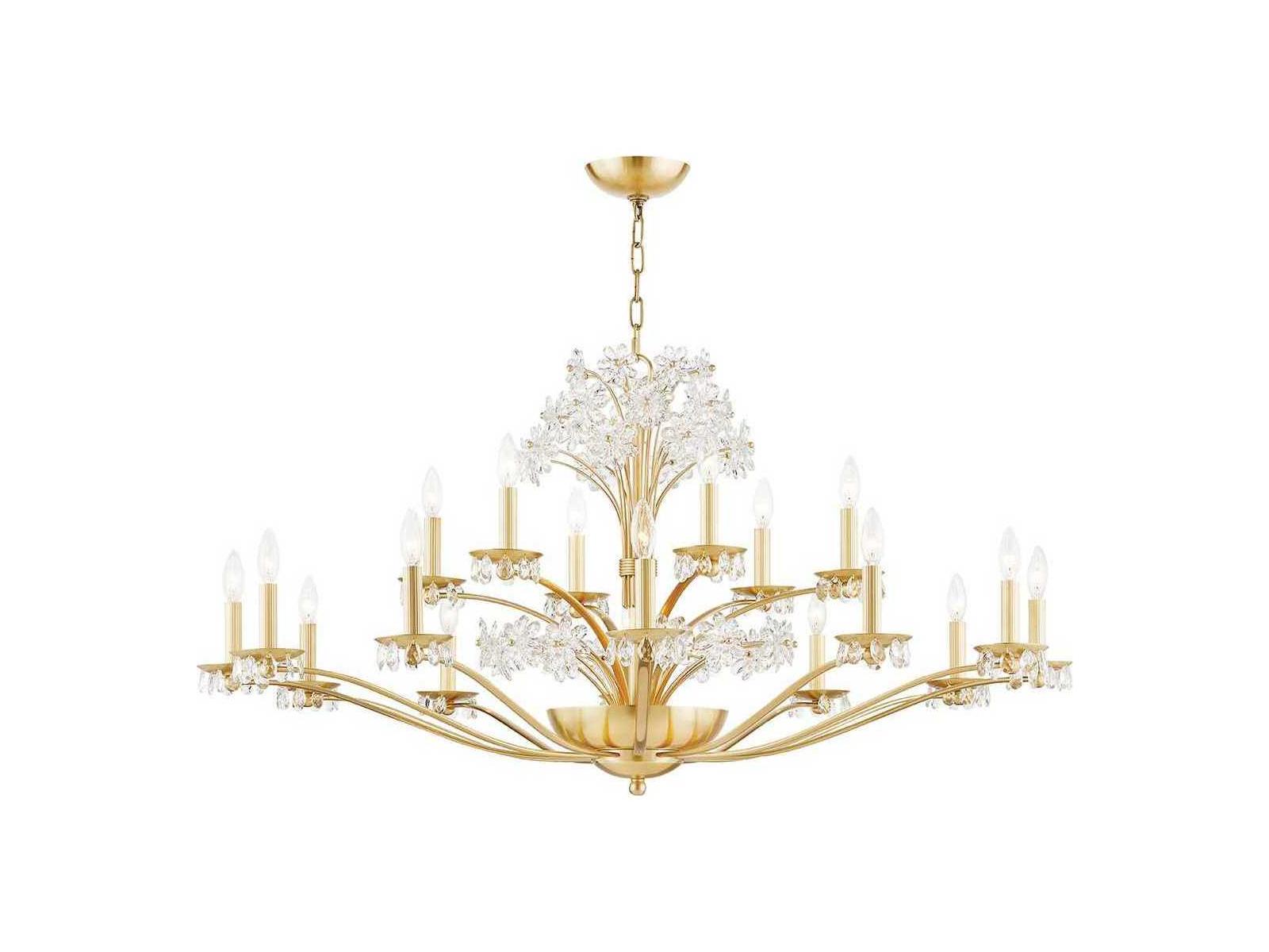 Hudson Valley Beaumont 20-Light Aged Brass Crystal Glass Candelabra Tiered Chandelier