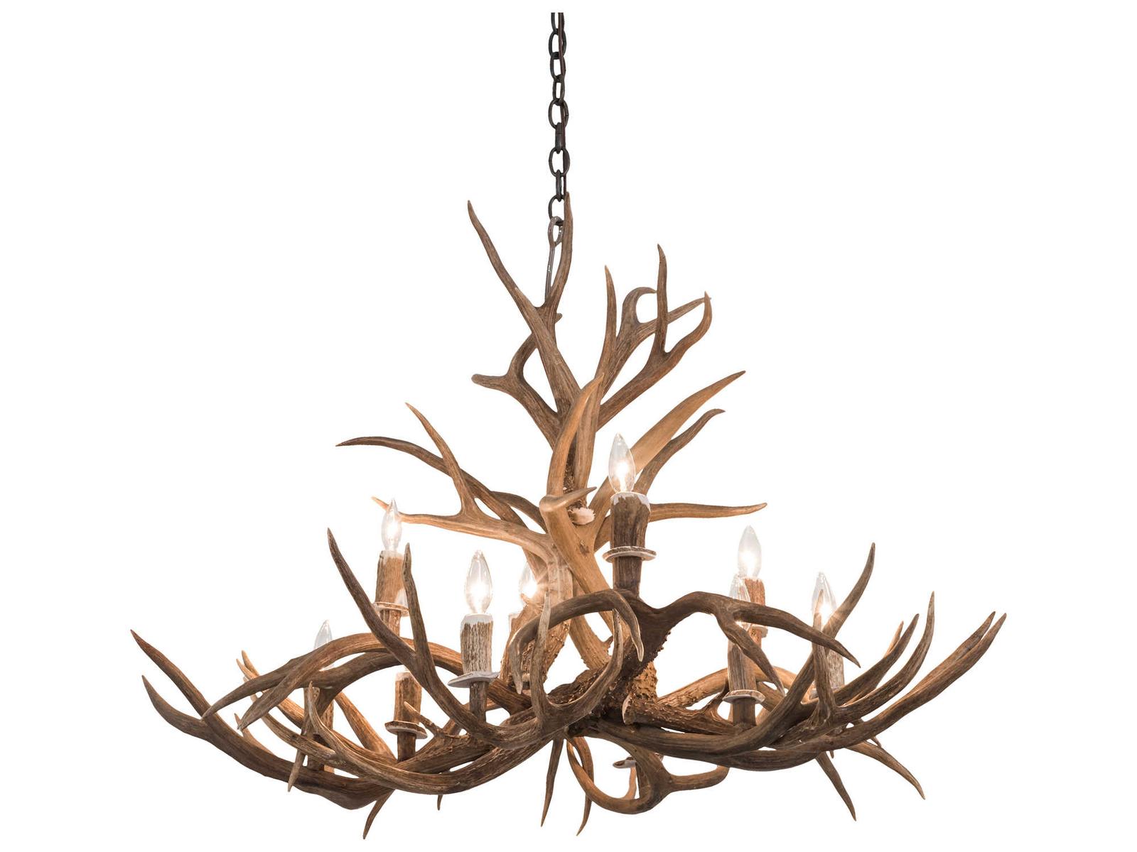 Meyda Antlers 10-Light Antique Copper Candelabra Chandelier