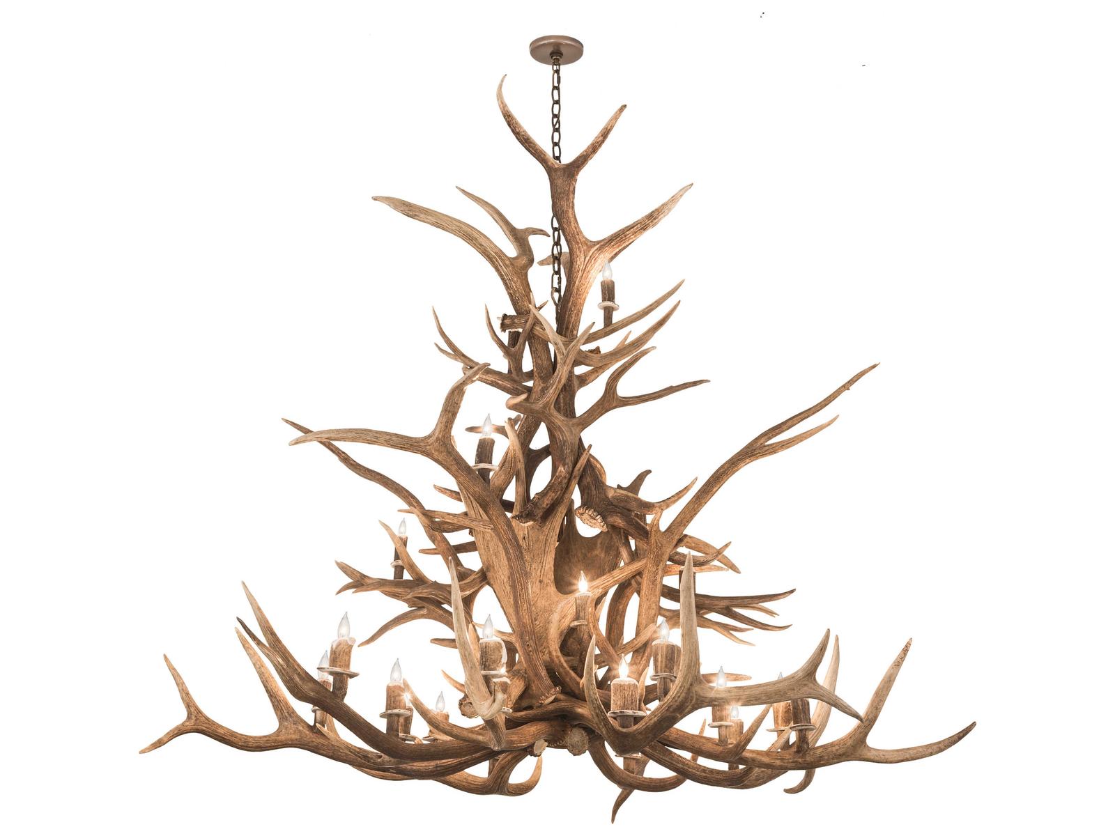 Meyda Antlers 24-Light Copper Candelabra Chandelier