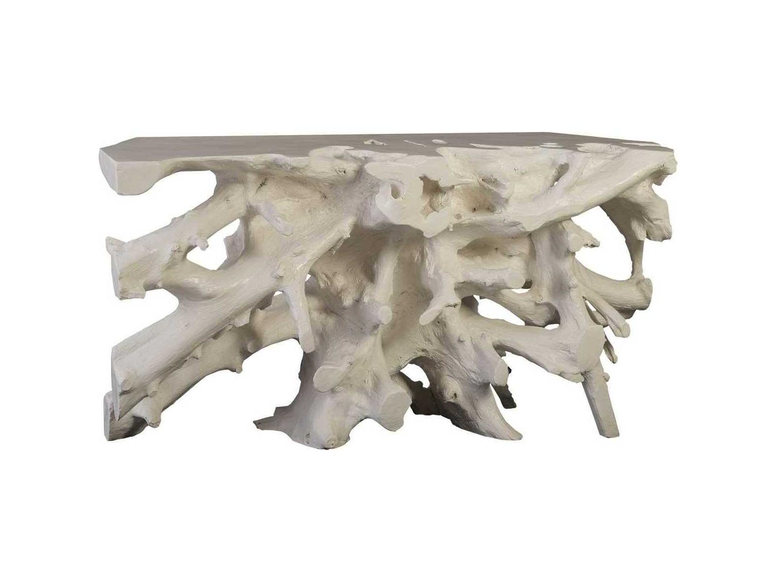 Phillips Collection Cast Naturals Rectangular Off White Console Table