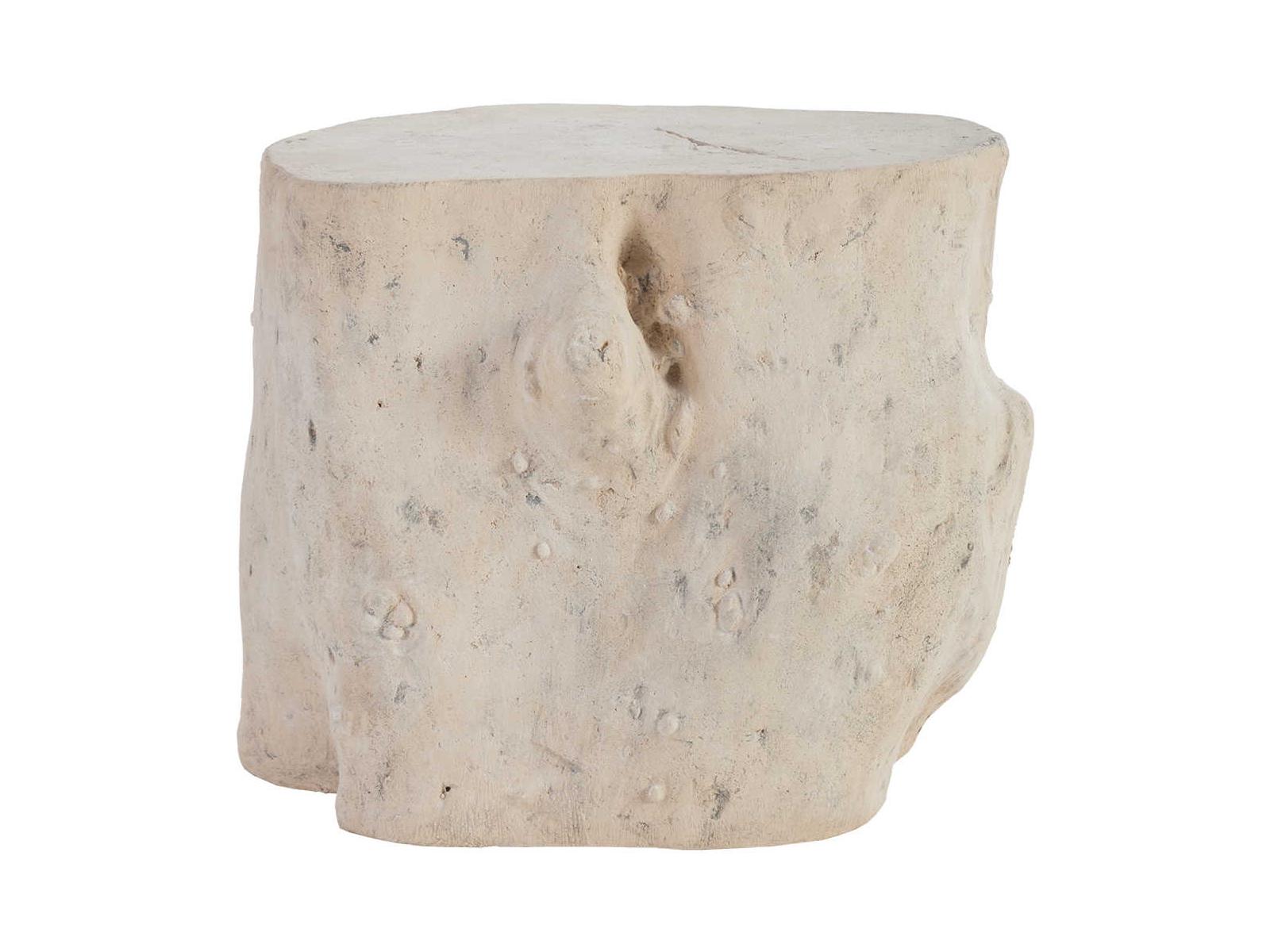 Phillips Collection Log Roman Stone White Accent Stool