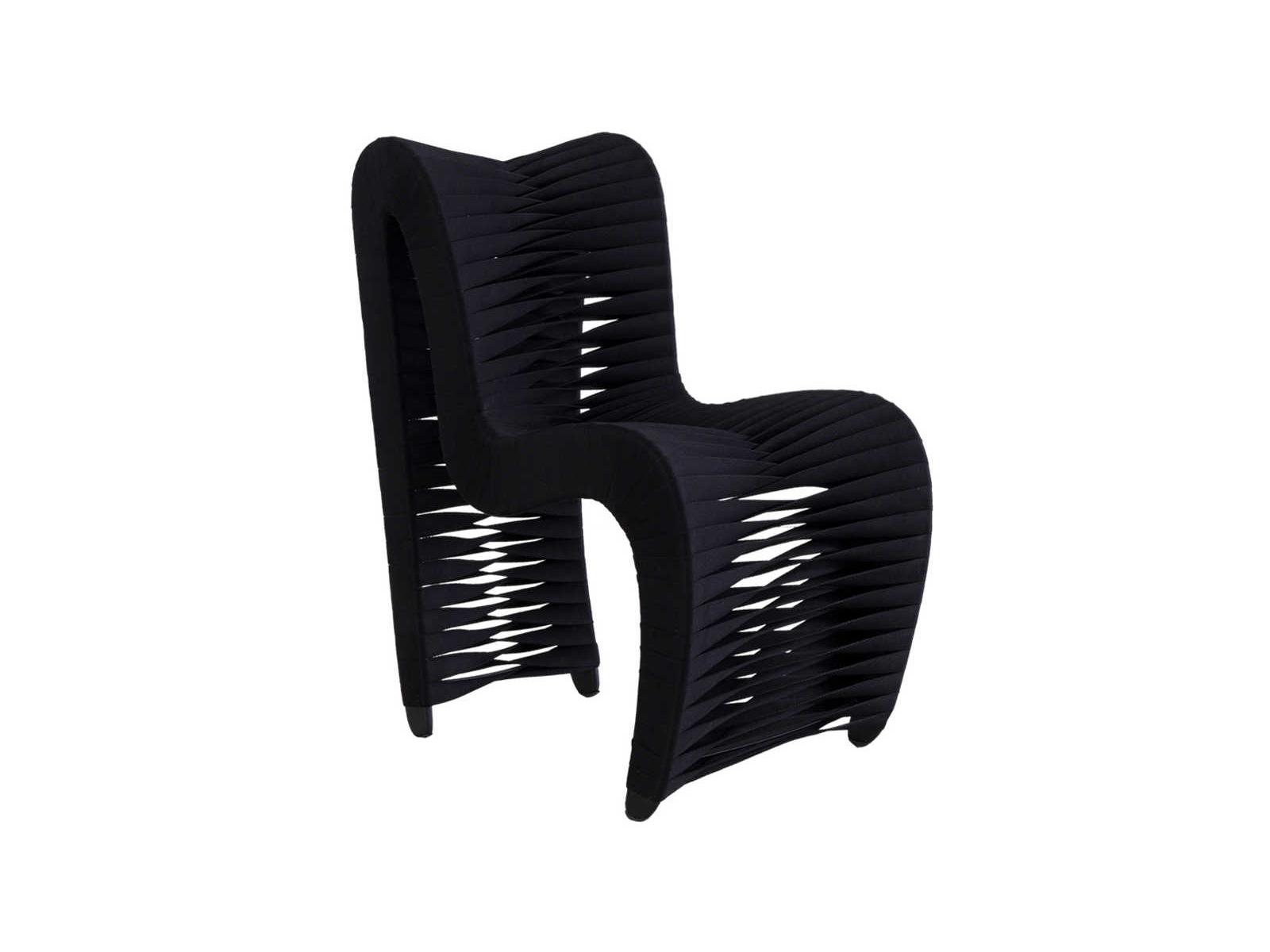 Phillips Collection Seat Belt Black Upholstered Side Dining Chair