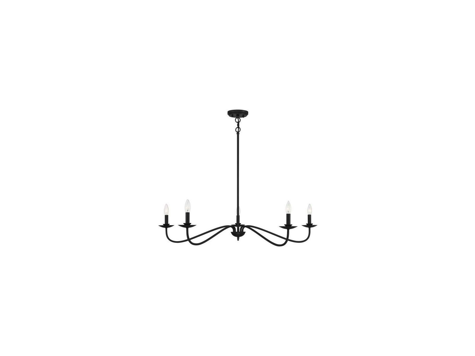 Savoy House Meridian 5-Light Matte Black Candelabra Chandelier