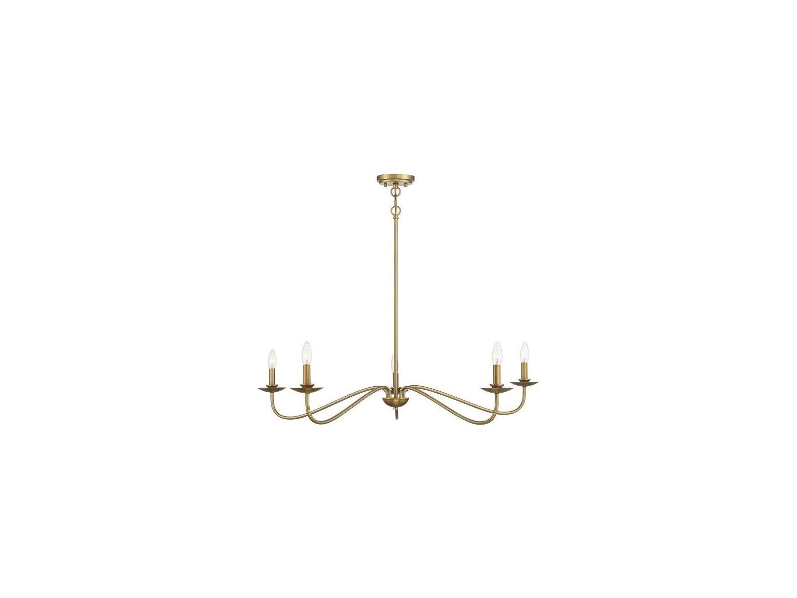 Savoy House Meridian 5-Light Natural Brass Candelabra Chandelier