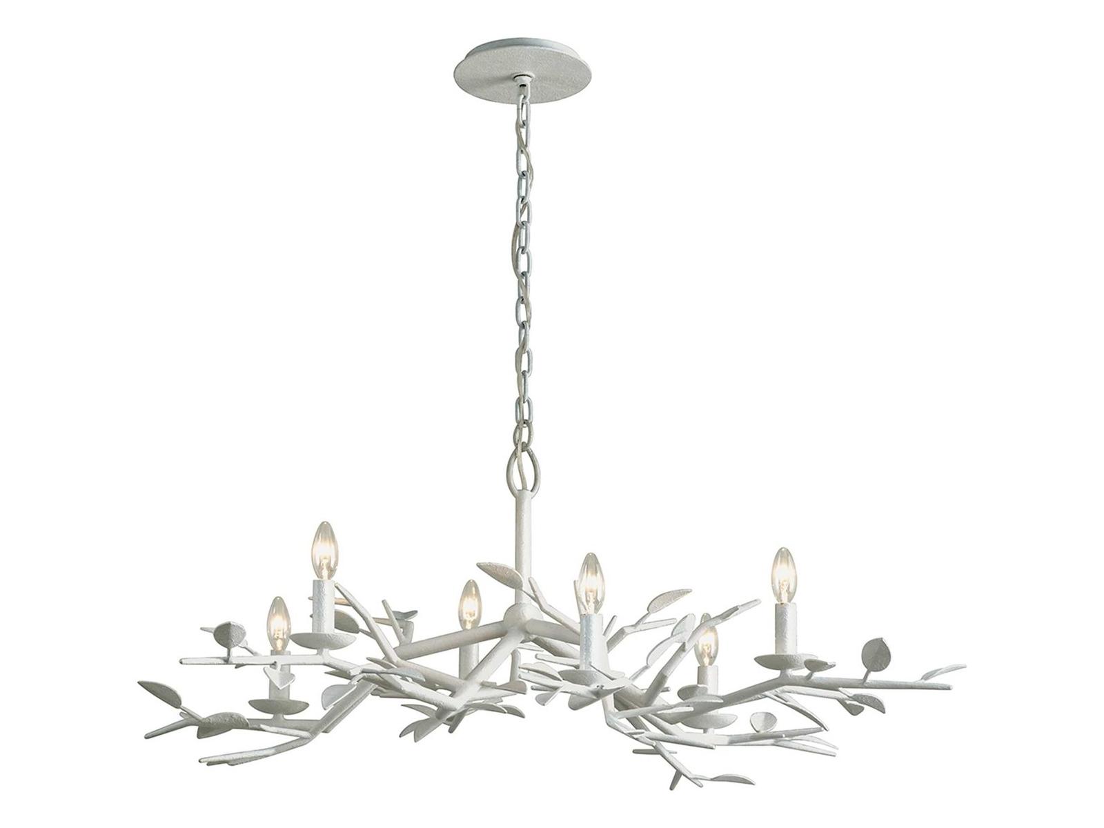 Troy Lighting Aubrey 6-Light Gesso White Candelabra Chandelier