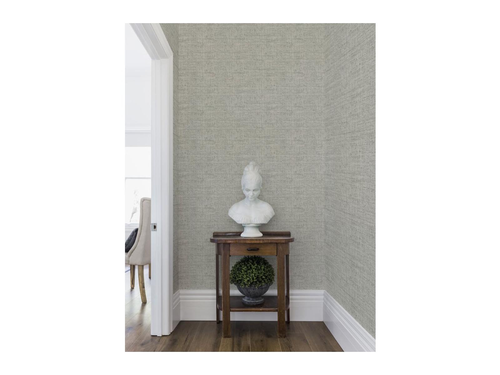 York Wallcoverings Conservatory Light Grey Papyrus Weave Wallpaper