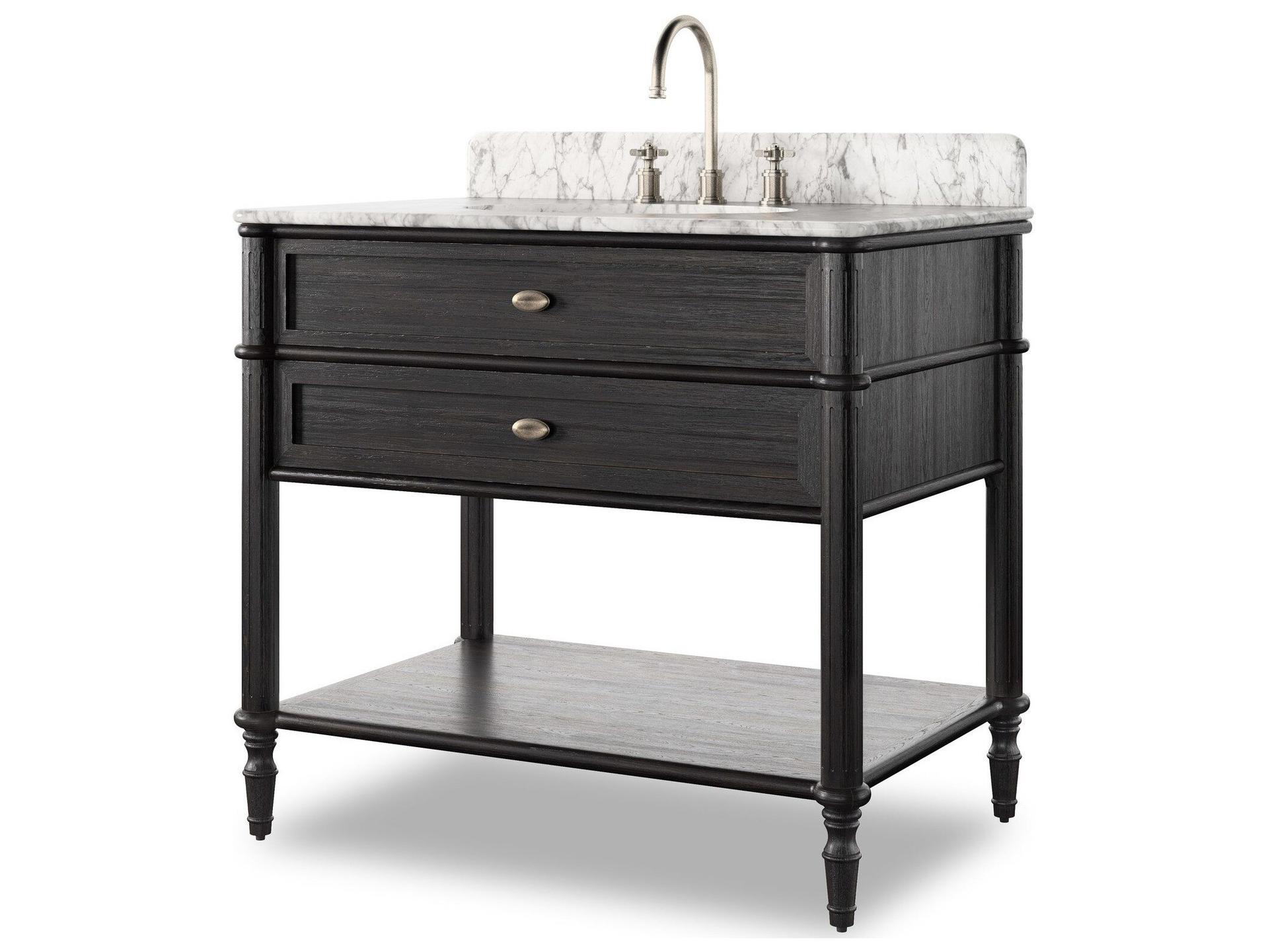 Four Hands Toulouse Single Vanity Satin Black Veneer