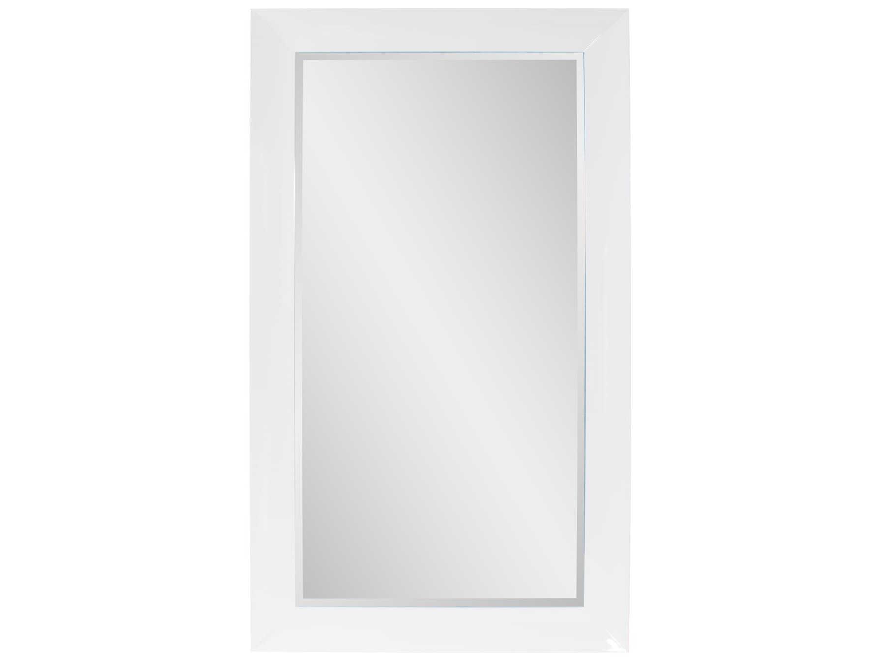 Howard Elliott Riley Glossy White Rectangular Wall Mirror