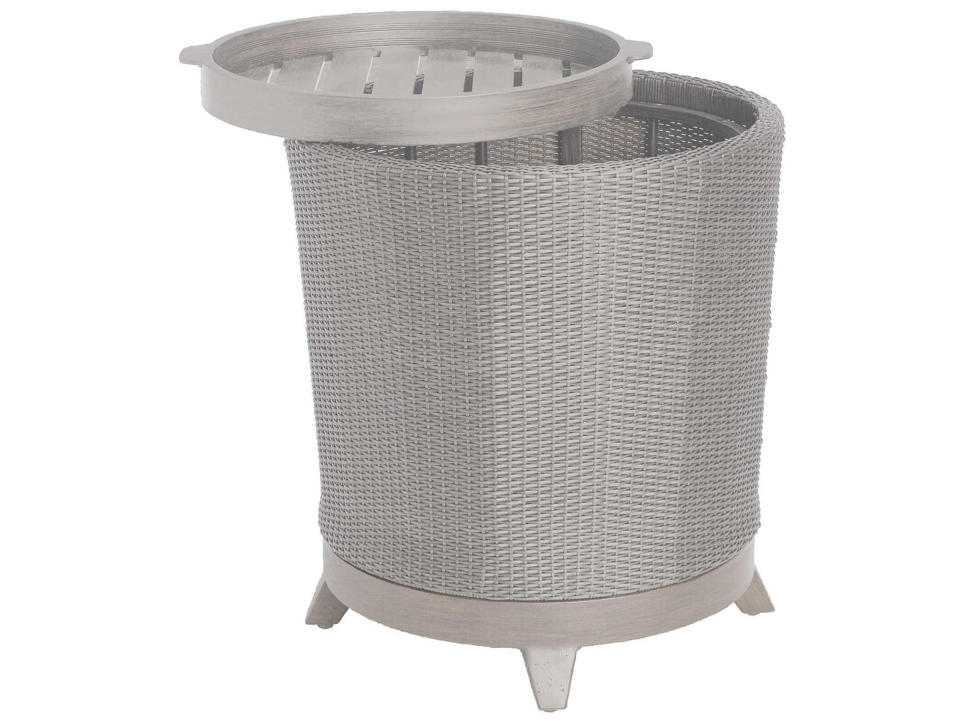 Summer Classics Halo Wicker Round Outdoor Patio End Table