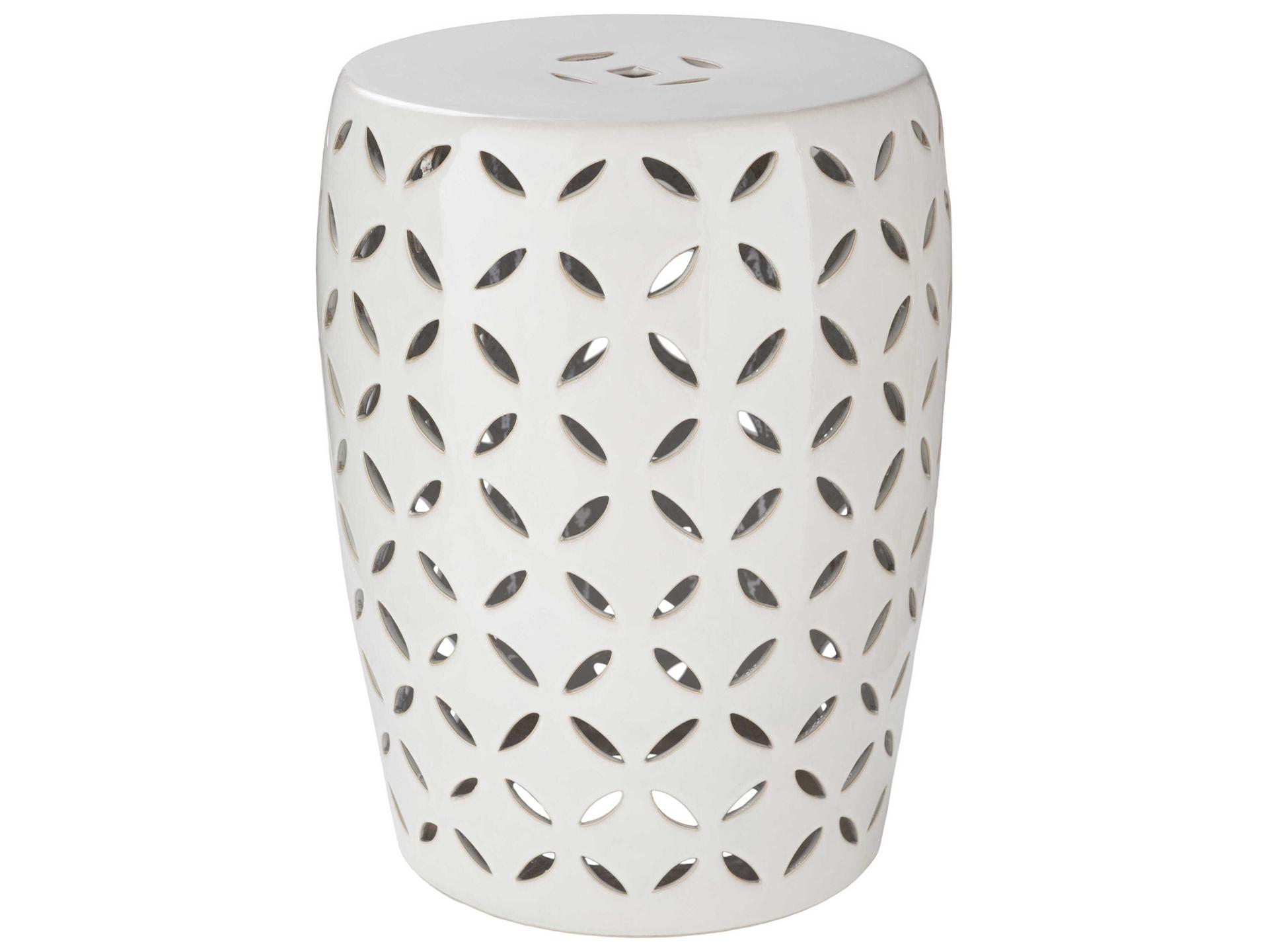 Surya Chantilly Ivory Beige Accent Stool