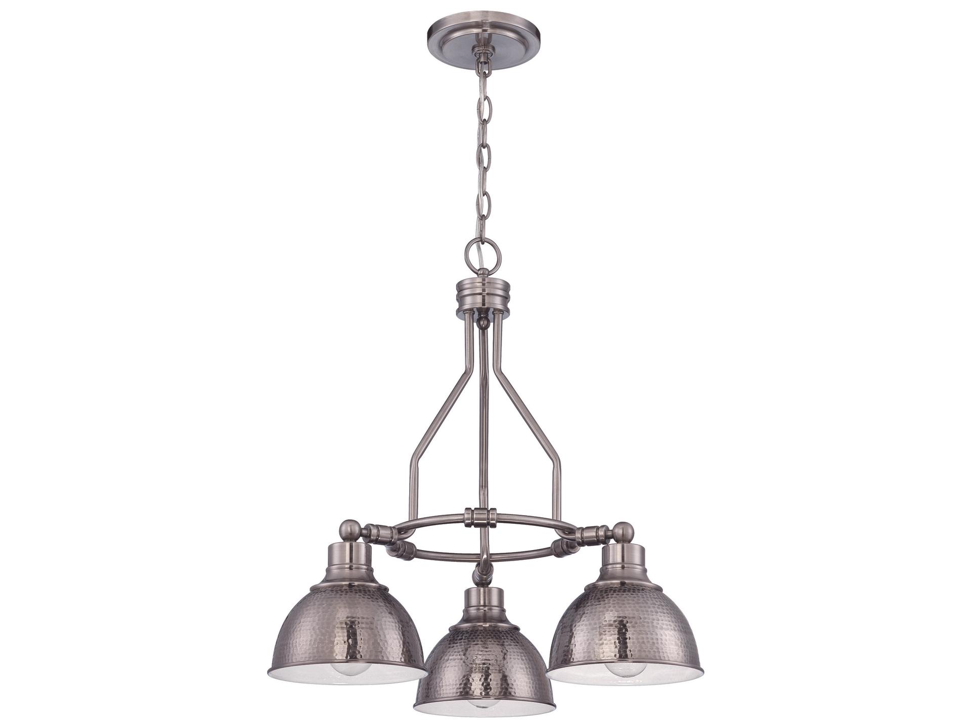 Craftmade Timarron 3-Light Antique Nickel Bowl Dome Chandelier