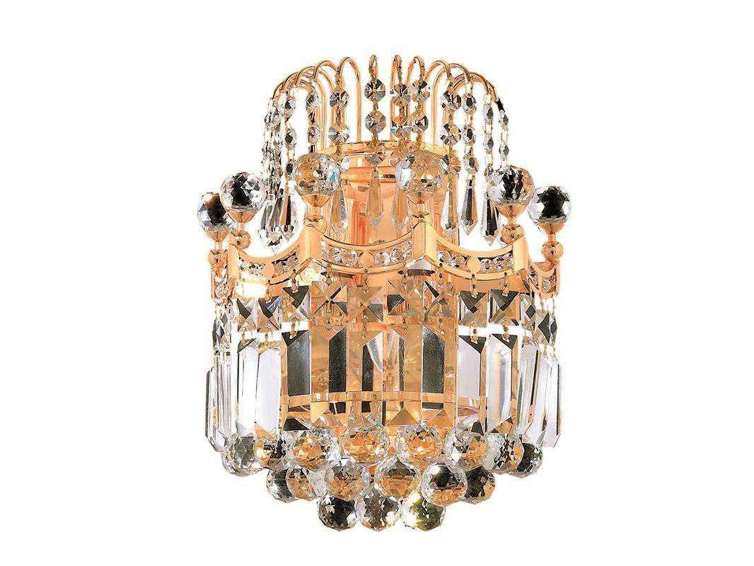 Elegant Lighting Corona Gold Clear Crystal Wall Sconce