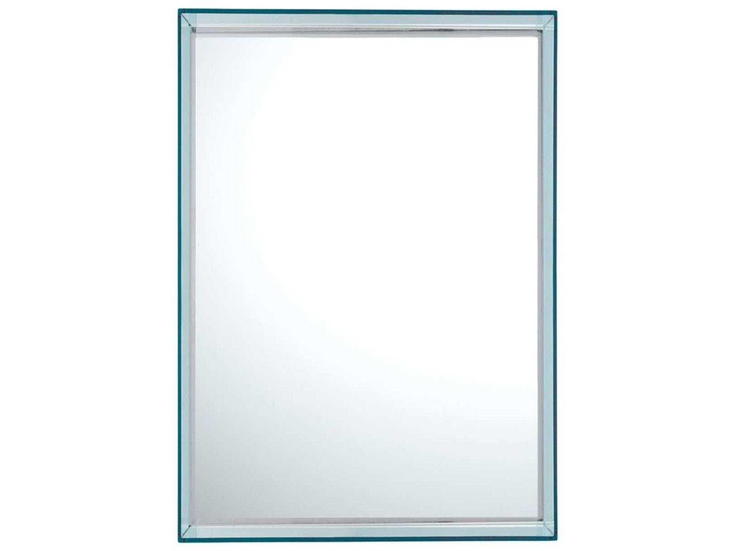 Kartell Only Me Transparent Light Blue Rectangular Wall Mirror