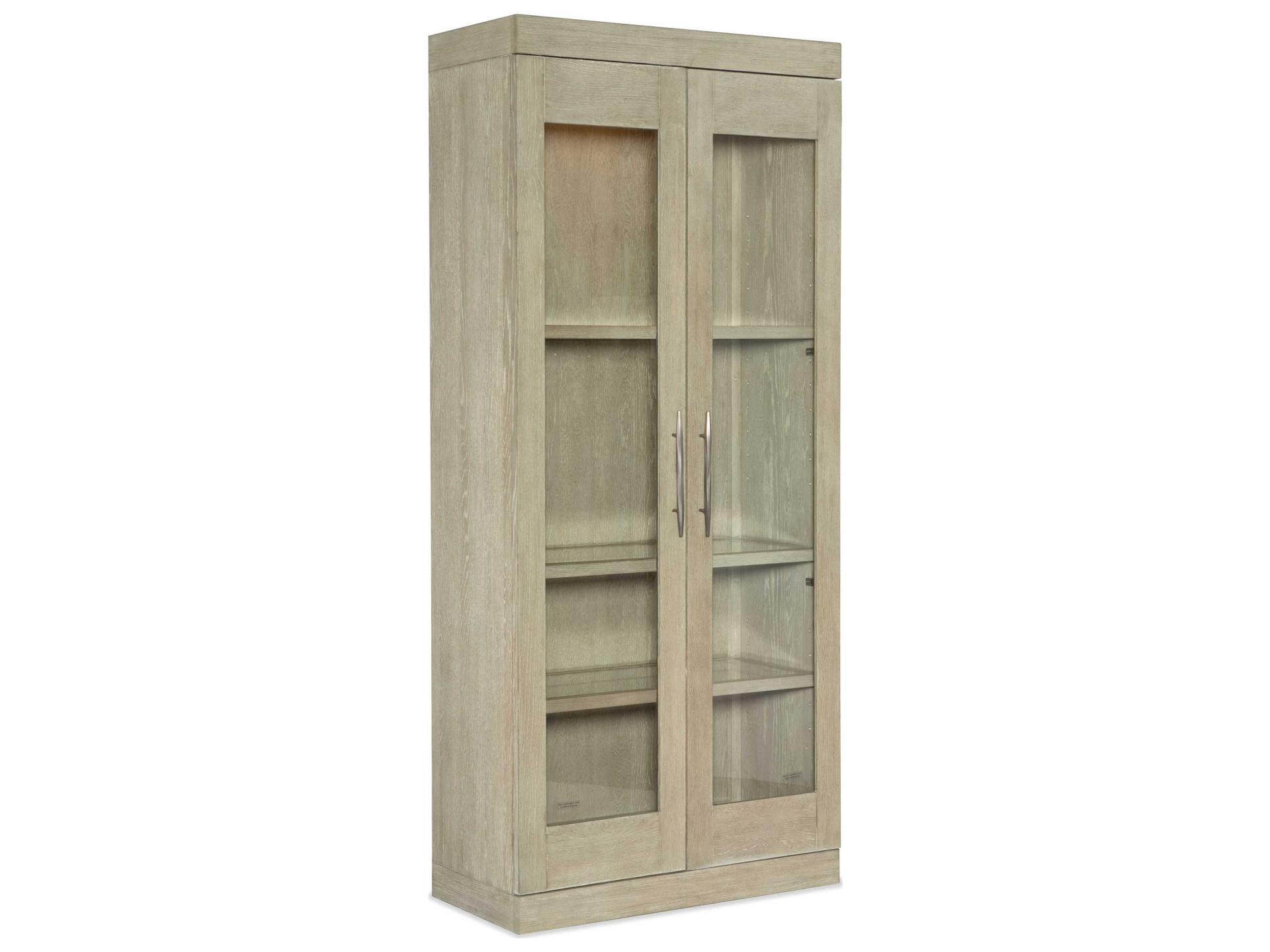 Hooker Furniture Cascade Oak Wood Terrain Champagne Display Cabinet