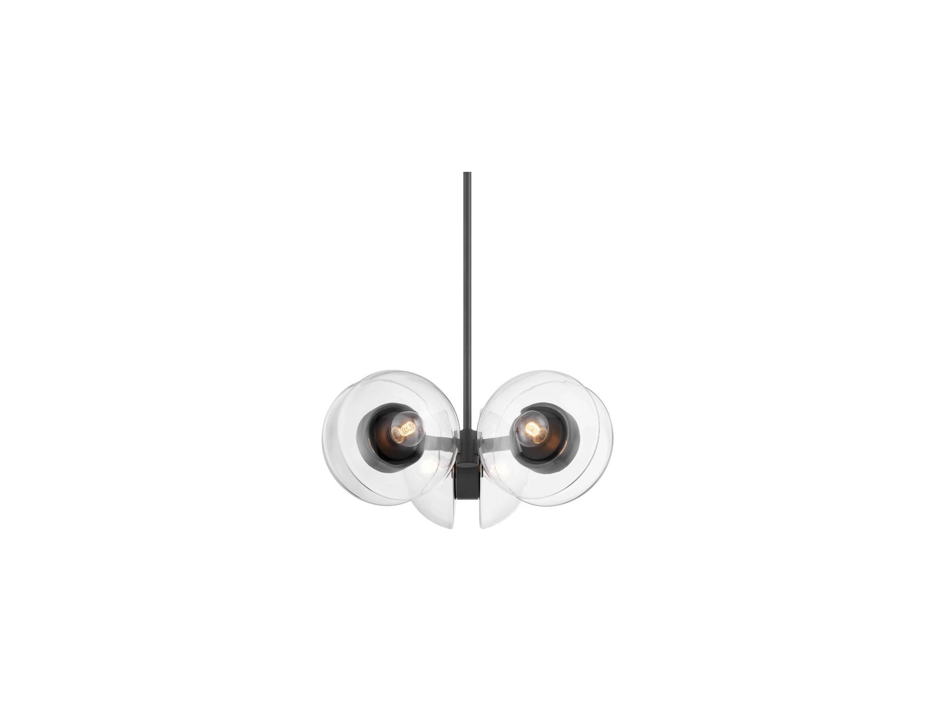Hudson Valley Kert 6-Light Black Brass Glass Round Chandelier