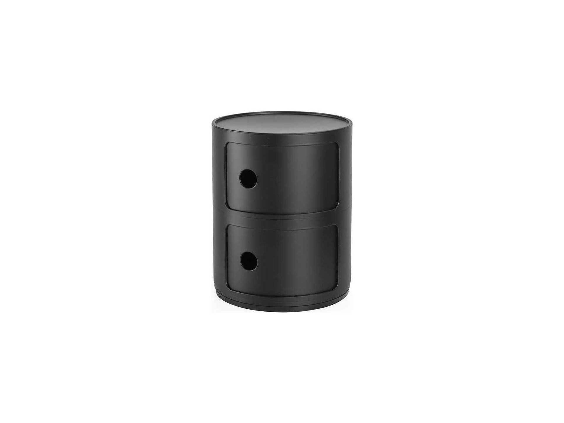 Kartell Componibili Recycled Matte Black File Cabinet