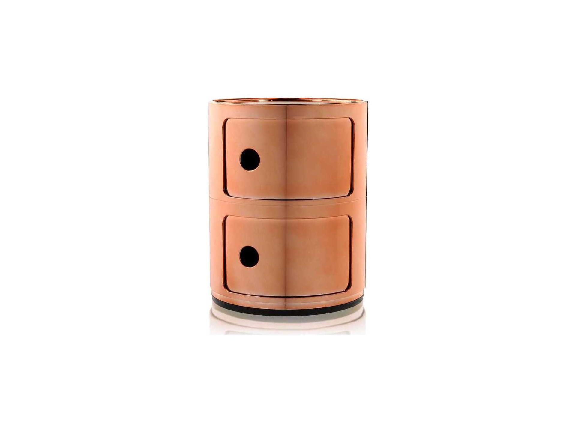 Kartell Componibili Metal Copper File Cabinet