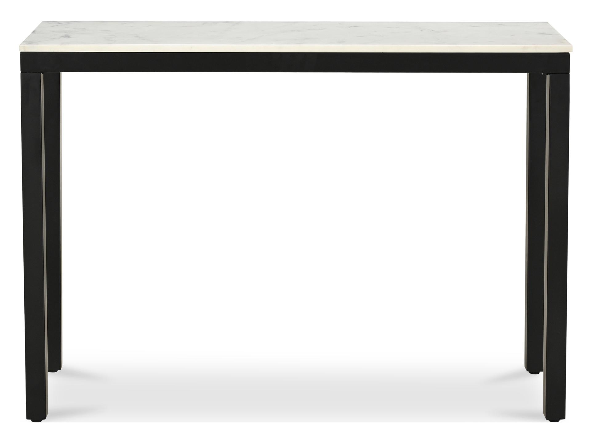 Moe's Home Parson Rectangular White Marble Black Console Table